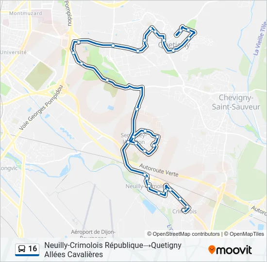 16 Bus Line Map