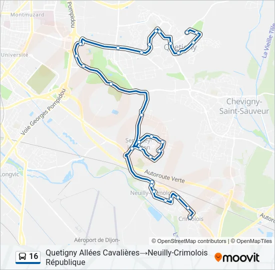 16 Bus Line Map