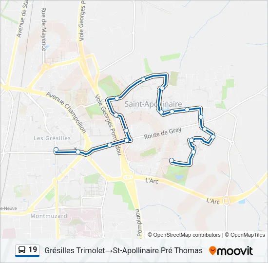 19 Bus Line Map