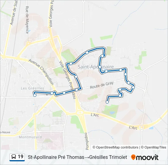 19 Bus Line Map