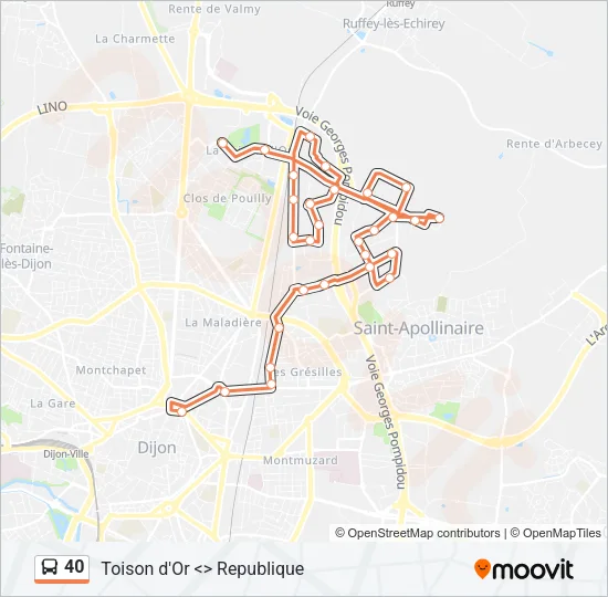 40 Bus Line Map