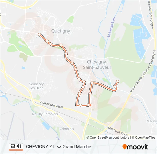 41 Bus Line Map