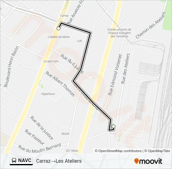 NAVC Bus Line Map