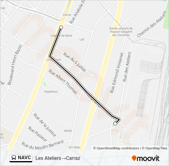 NAVC Bus Line Map