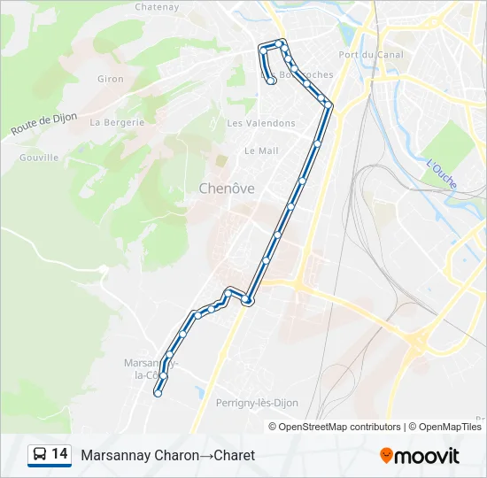 14 Bus Line Map