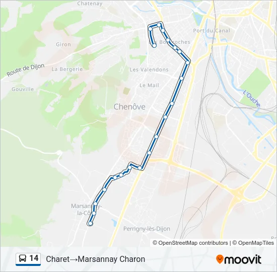14 Bus Line Map