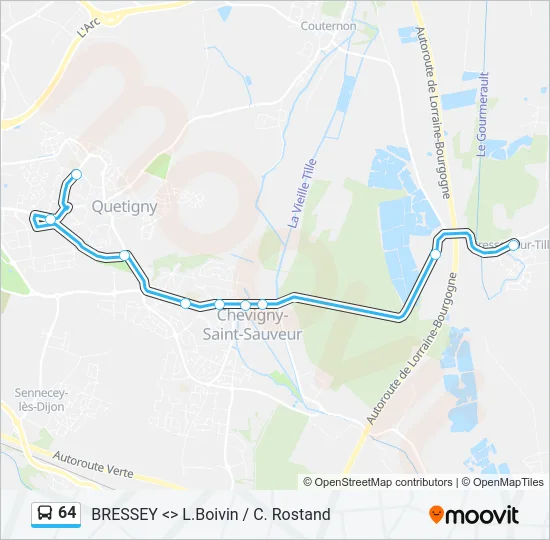 64 Bus Line Map