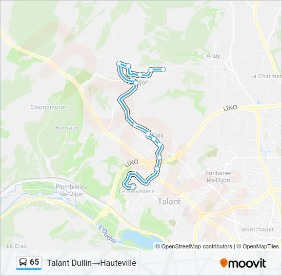65 Bus Line Map