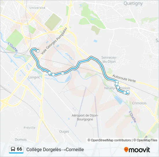 66 Bus Line Map