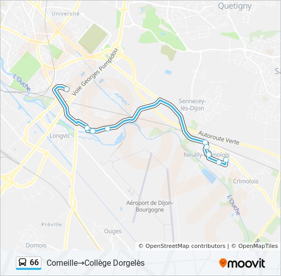 Plan de la ligne 66 de bus