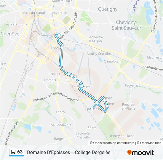 63 Bus Line Map