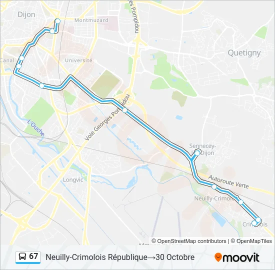 67 Bus Line Map
