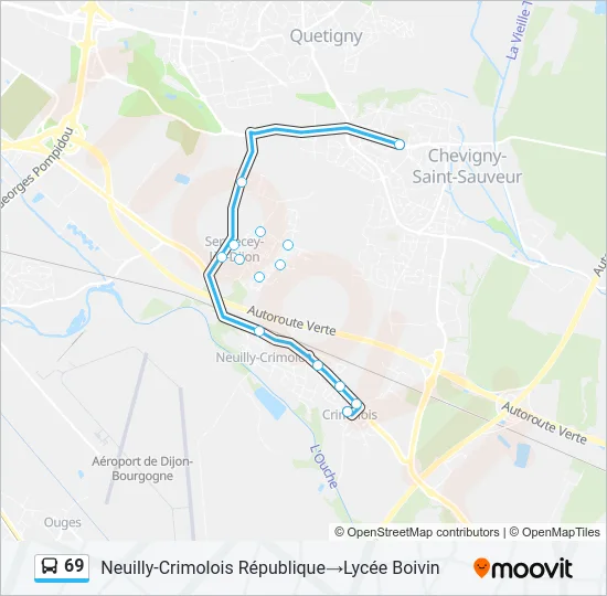 69 Bus Line Map