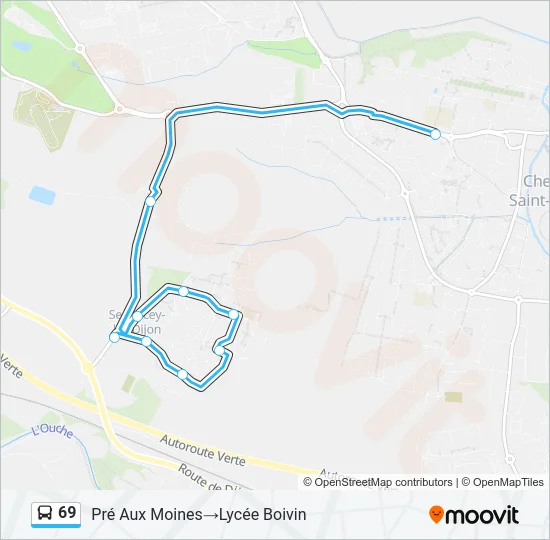 69 Bus Line Map