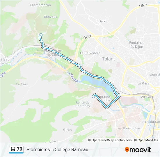70 Bus Line Map