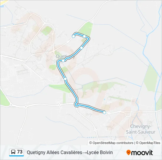 73 Bus Line Map