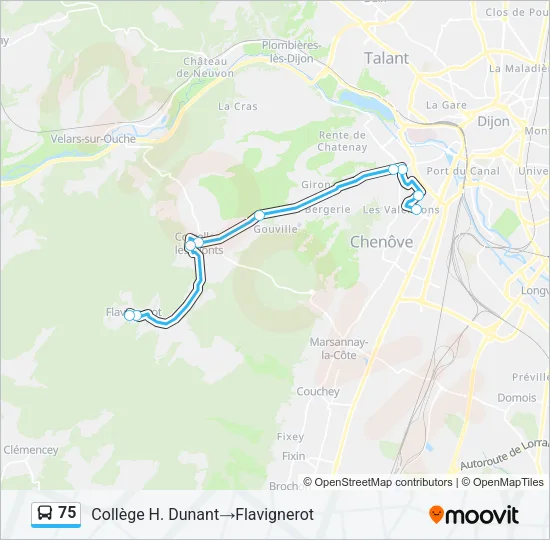75 Bus Line Map