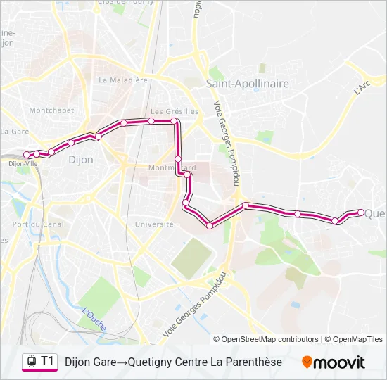 T1 Light Rail Line Map