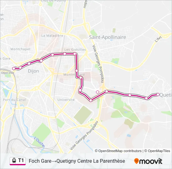 T1 Light Rail Line Map