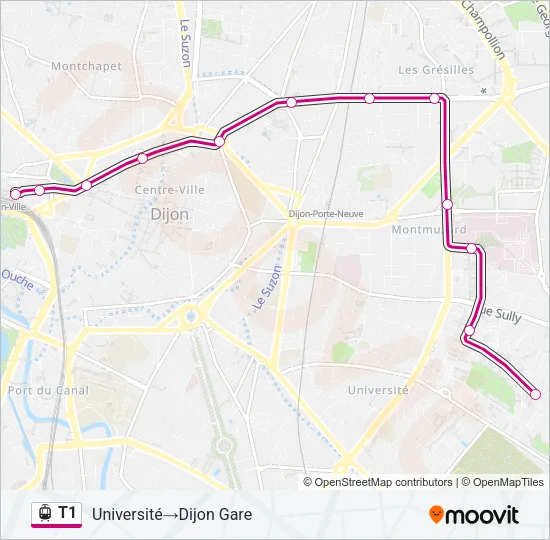 T1 Light Rail Line Map