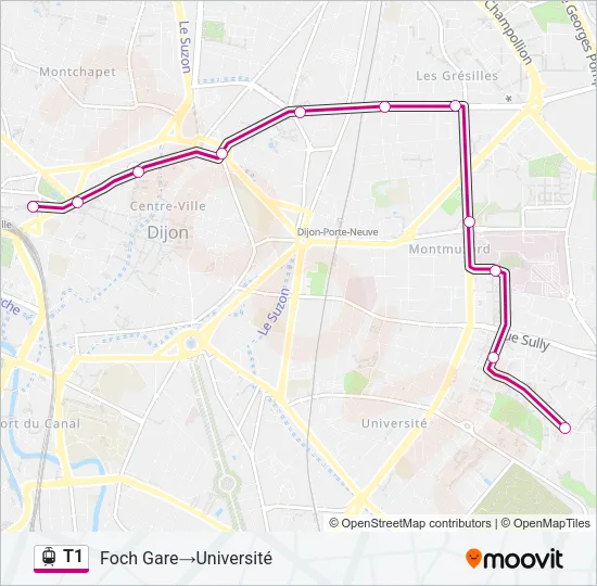 T1 Light Rail Line Map