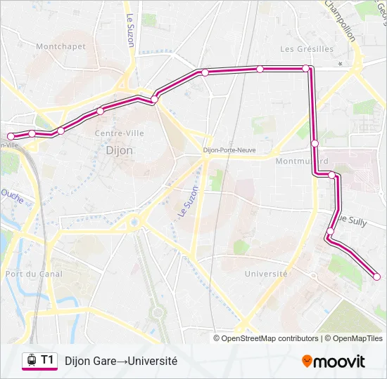 T1 Light Rail Line Map