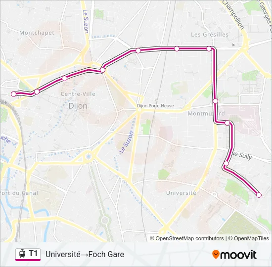 T1 Light Rail Line Map
