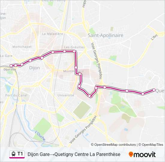 T1 Light Rail Line Map