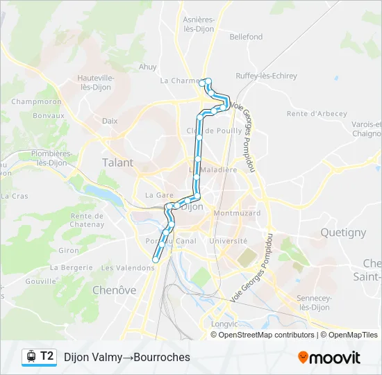 T2 Light Rail Line Map