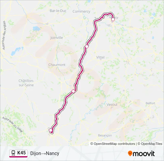 K45 Train Line Map
