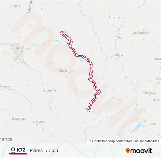 K72 Train Line Map