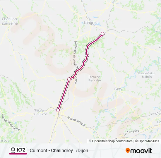 K72 Train Line Map
