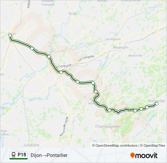 Mapa de P18 de tren