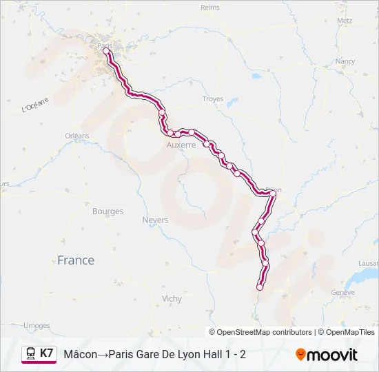 K7 Train Line Map