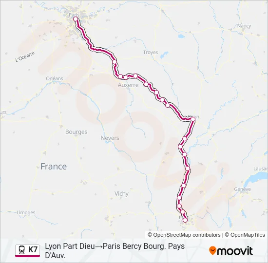 K7 Train Line Map