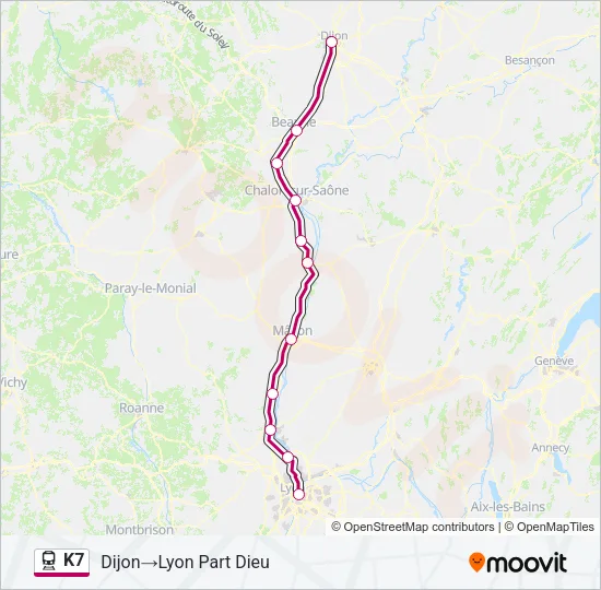 K7 Train Line Map
