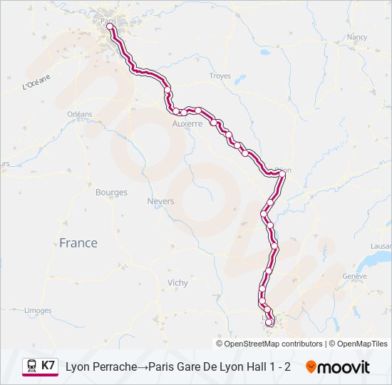 K7 train Line Map