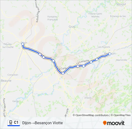 C1 Train Line Map