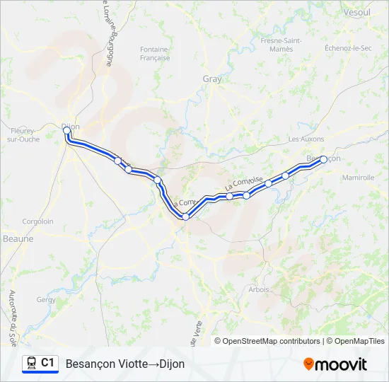 C1 Train Line Map