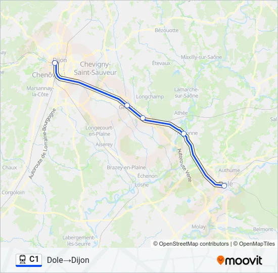 C1 Train Line Map