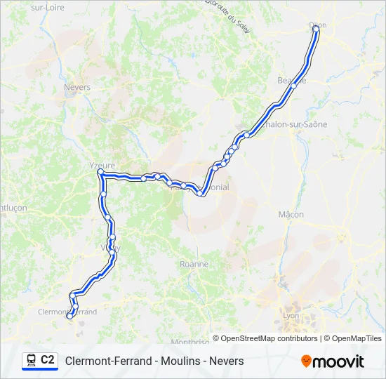 C2 Train Line Map