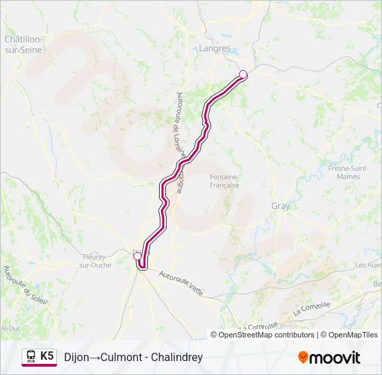 K5 Train Line Map
