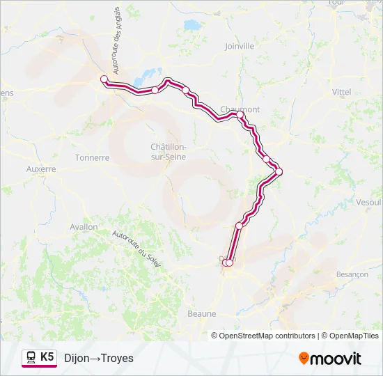 K5 Train Line Map
