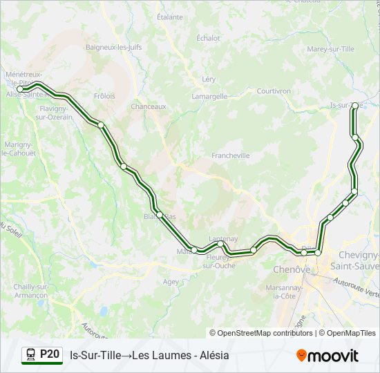 P20 train Line Map