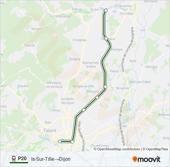 Mapa de P20 de tren