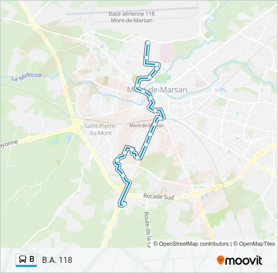 B Bus Line Map