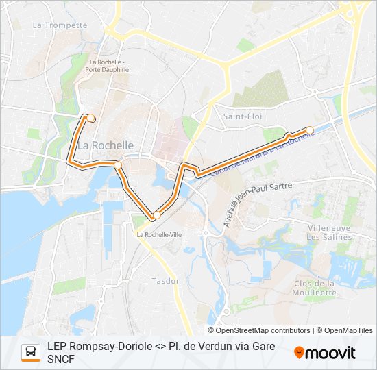 Plan de la ligne 311 de bus