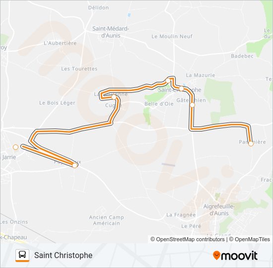 Plan de la ligne 255 de bus