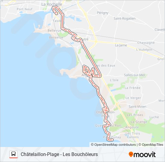 Plan de la ligne 20 de bus