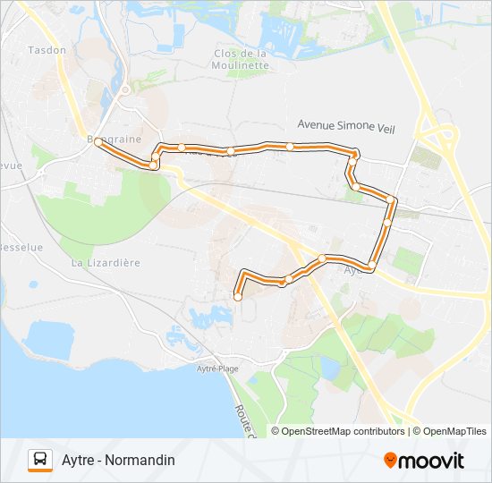 Plan de la ligne 261 de bus